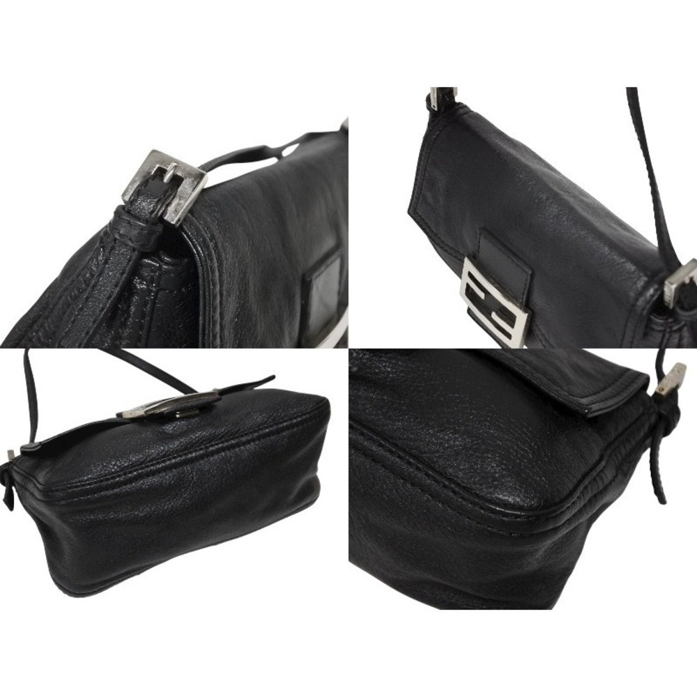 FENDI Mamma Bucket One Shoulder Hobo Bag Black Leather - Picture 4 of 8